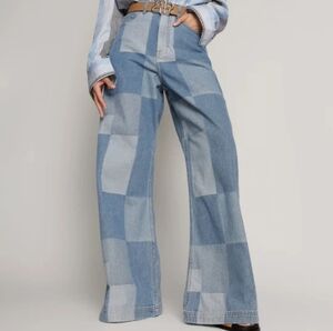 Patchwork Blue Women's Jeans